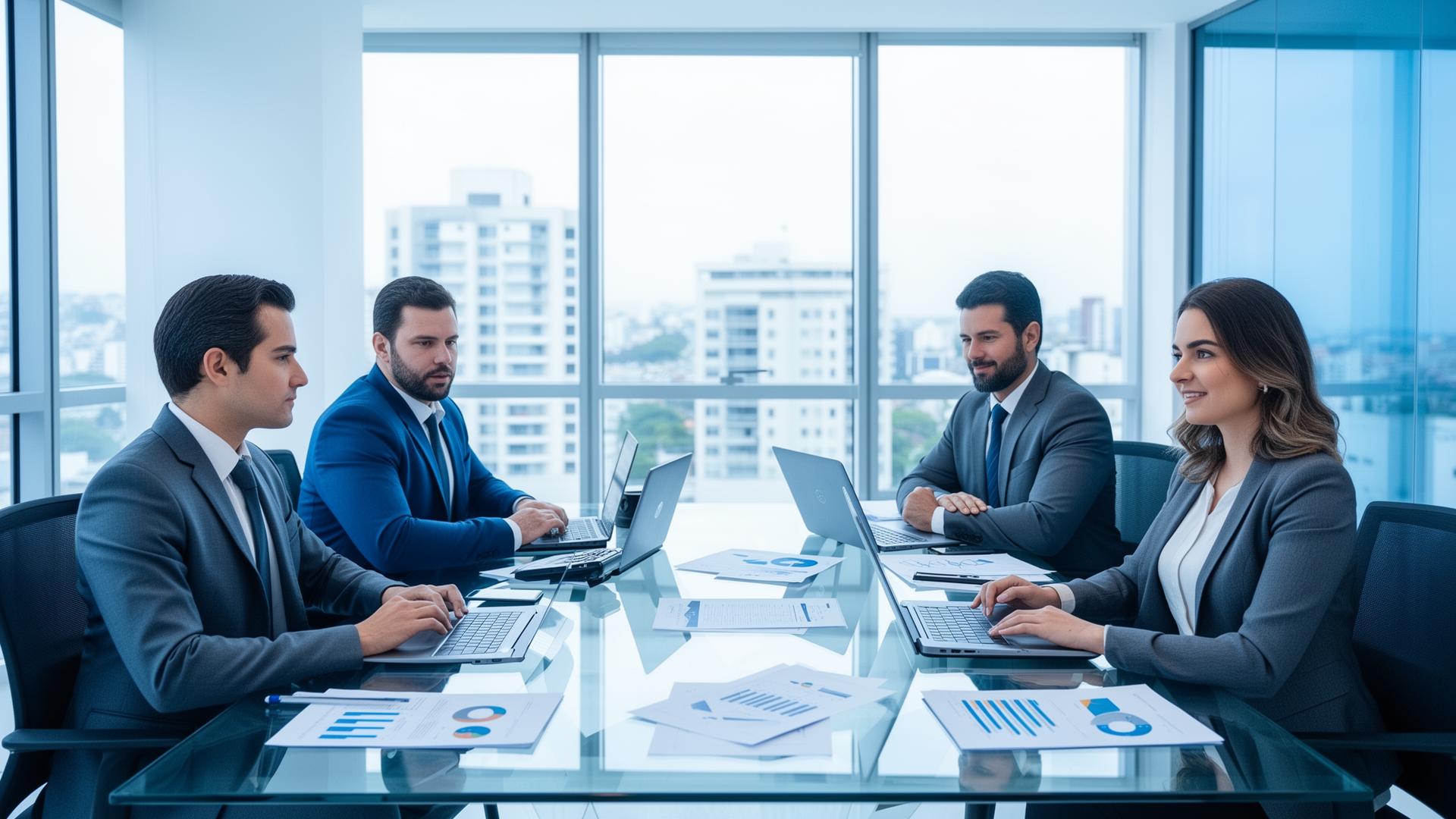 Equipe de contadores em reunião